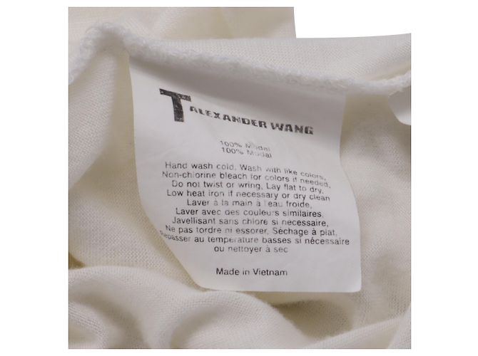Camiseta de manga larga Alexander Wang con bolsillo en modal blanco Crudo - vista 6
