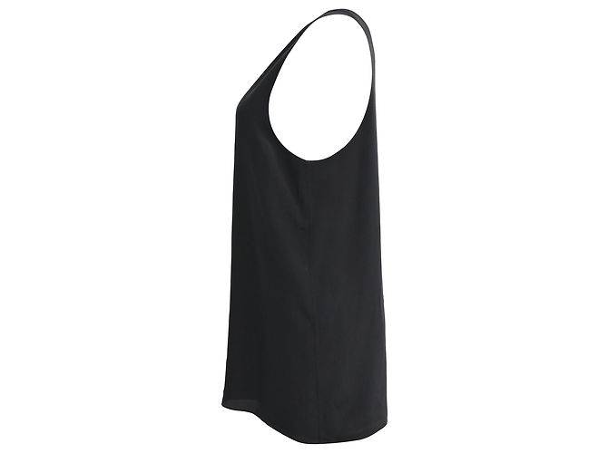 Top sin mangas con escote redondo Chloé en seda negra Negro - vista 2