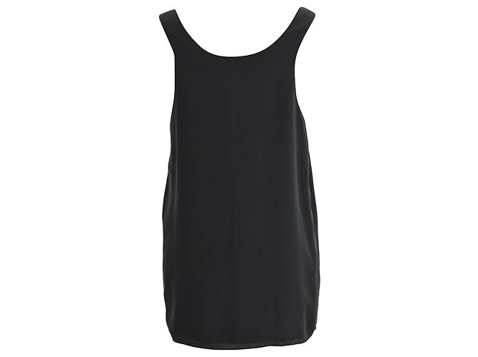 Top sin mangas con escote redondo Chloé en seda negra Negro - vista 3
