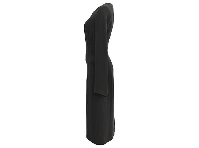 Hugo Boss Abito midi a maniche lunghe Boss di Hugo in lana nera Nero - vista 2