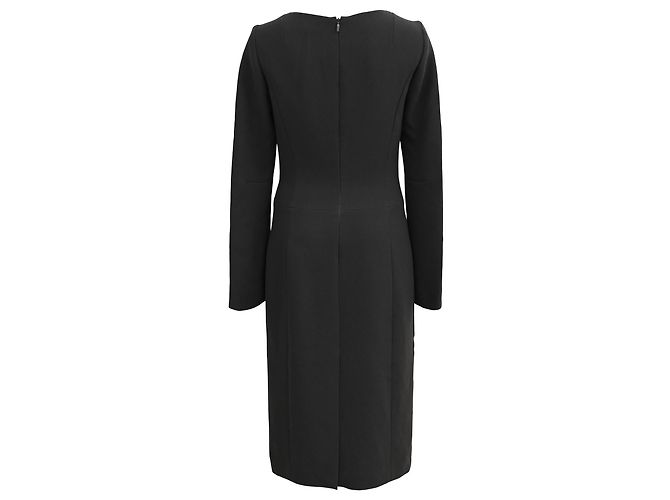 Hugo Boss Abito midi a maniche lunghe Boss di Hugo in lana nera Nero - vista 3