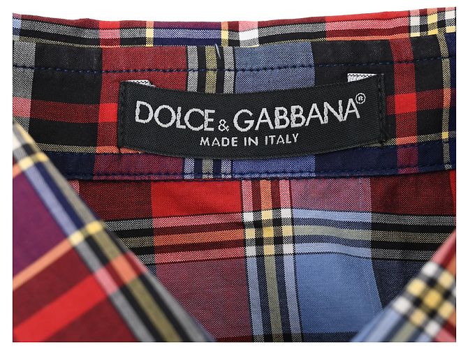 Camicia a quadri con bottoni Dolce & Gabbana in cotone multicolore - vista 4
