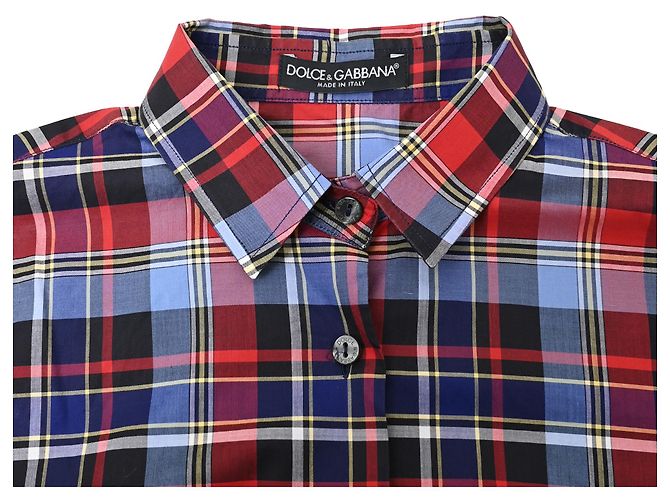 Camicia a quadri con bottoni Dolce & Gabbana in cotone multicolore - vista 5