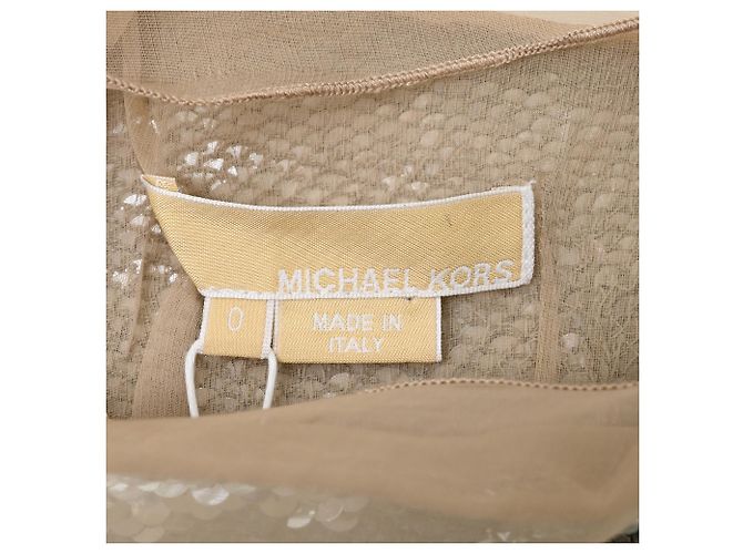 Abito al ginocchio con scollo a barca in paillettes argento di Michael Kors Metallico - vista 4
