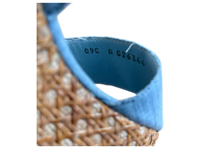 Timeless Sandali con zeppa Chanel Coco Mark Blu - vista 9