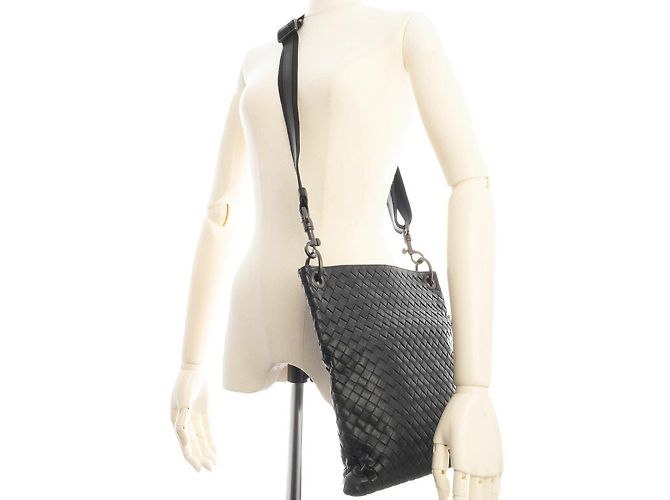 Borsa a Spalla Intrecciato Bottega Veneta Nero - vista 10