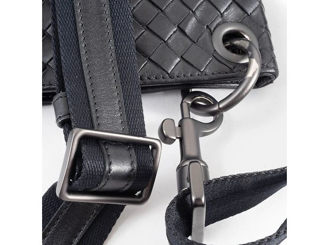 Borsa a Spalla Intrecciato Bottega Veneta Nero - vista 15