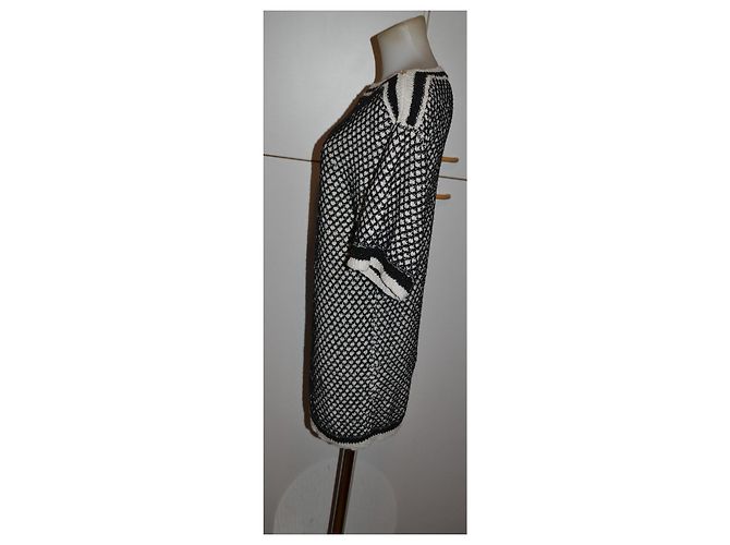 Vestido mini Elisabetta Franchi blanco negro algodón - vista 3