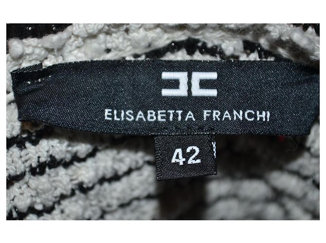 Vestido mini Elisabetta Franchi blanco negro algodón - vista 5