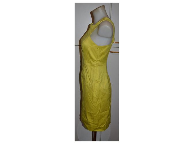 Vestido tubo Hoss Intropia de algodón amarillo lima - vista 2