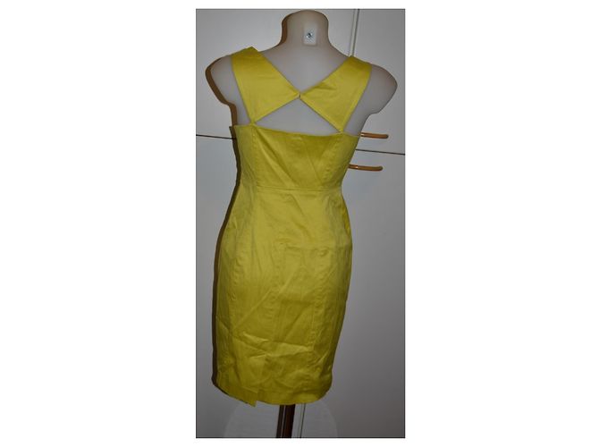 Vestido tubo Hoss Intropia de algodón amarillo lima - vista 3