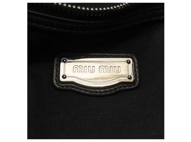 Borsa tote in pelle nera Miu Miu - vista 6