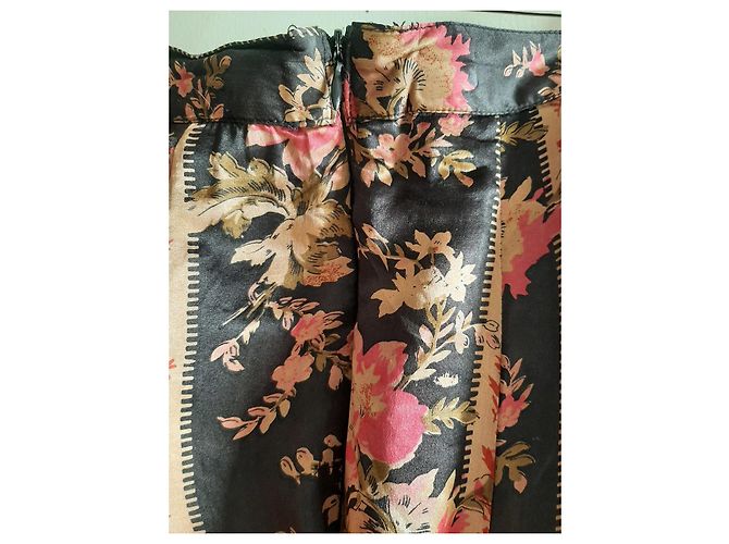 Gonna Les Petites in seta floreale nera rosa rame Nero - vista 6