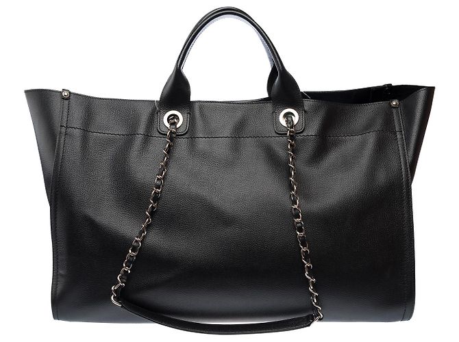 Borsa CHANEL Deauville in Pelle Nera - 103159 Nero - vista 3