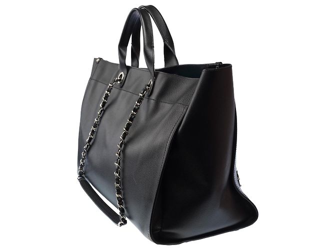 Borsa CHANEL Deauville in Pelle Nera - 103159 Nero - vista 5