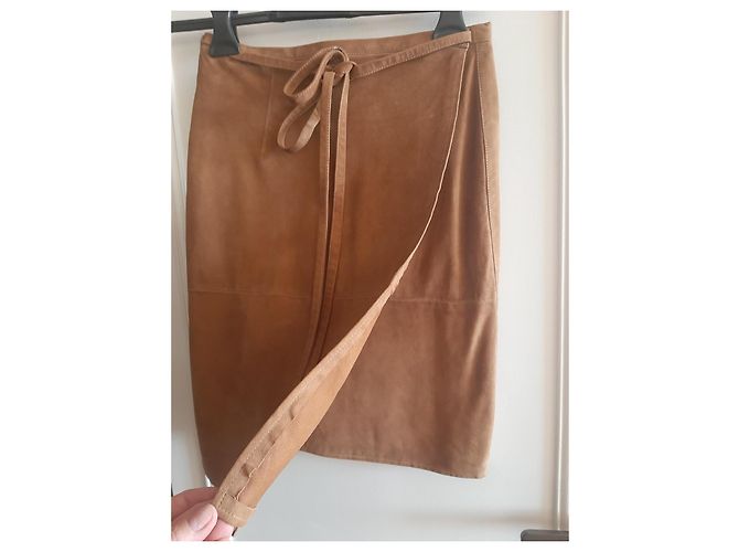 Autre Marque Falda envolvente Victoire de cuero de cabra camel Camello - vista 2
