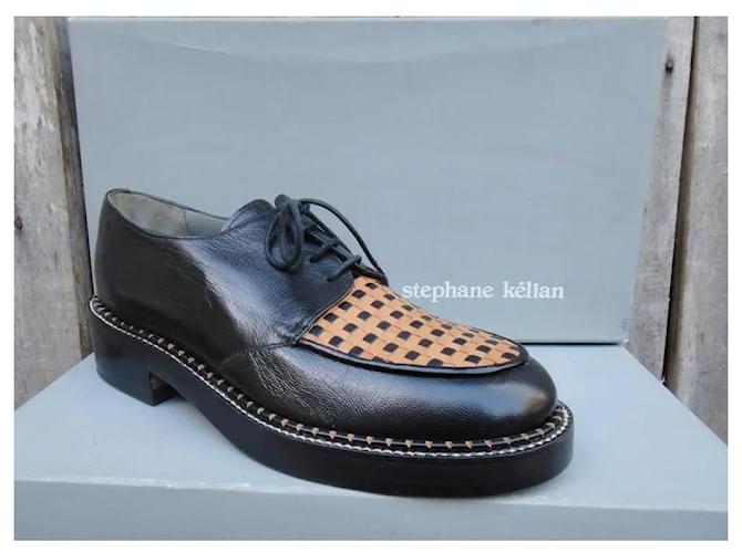 Débi Stéphane Kelian in pelle nera Nero - vista 3