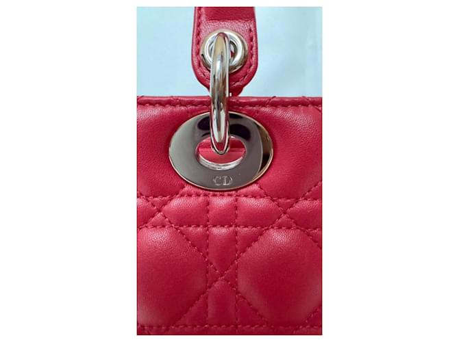 Borsa Lady Dior Medium Cannage Rossa Rosso - vista 2