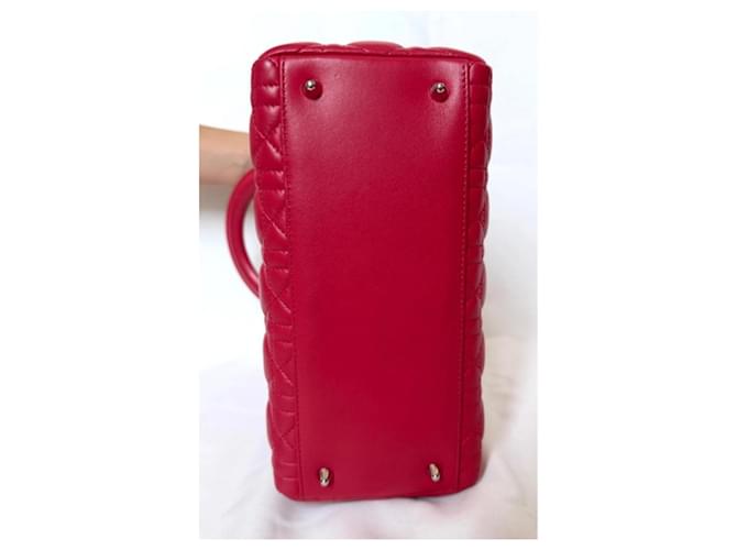 Borsa Lady Dior Medium Cannage Rossa Rosso - vista 4