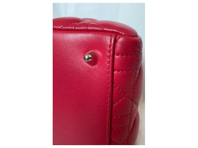 Borsa Lady Dior Medium Cannage Rossa Rosso - vista 5