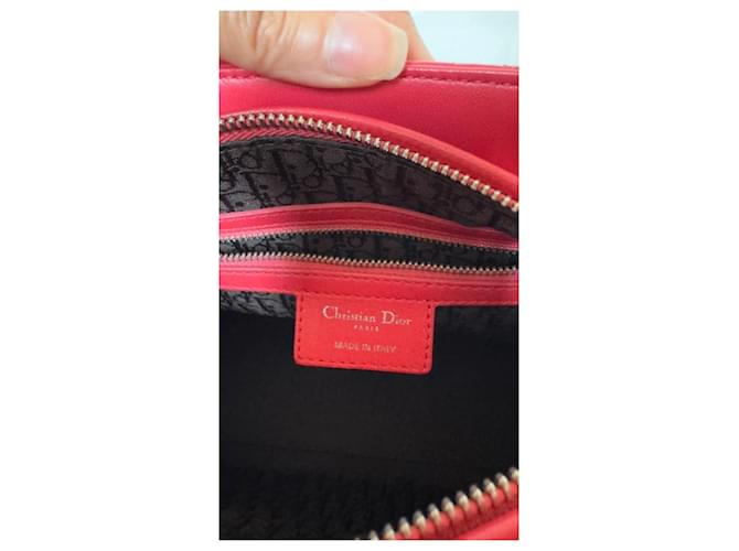 Borsa Lady Dior Medium Cannage Rossa Rosso - vista 7