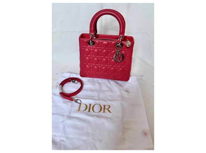 Borsa Lady Dior Medium Cannage Rossa Rosso - vista 9