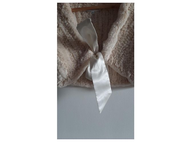 Les Petites Kaninchenfell Bolero in Eggshell Aus weiß - Ansicht 3