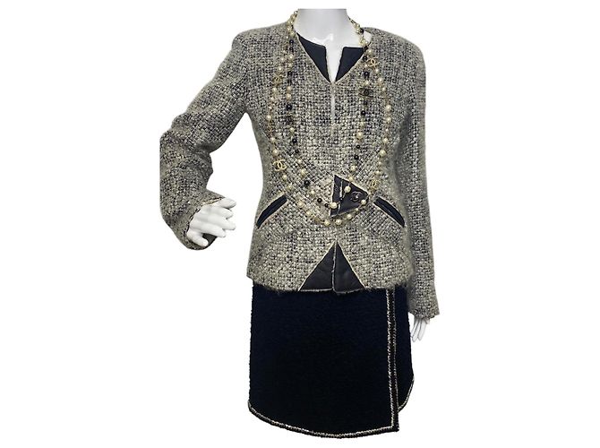 Collana classica lunga in perle d'acqua dolce nere e bianche 12P di Chanel con perline GHW Nero Bianco Gold hardware - vista 6