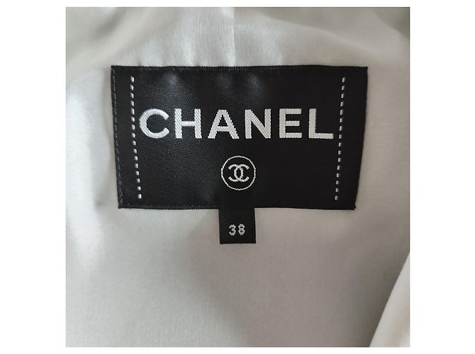 Chanel Black Satin Bomber Jacket with White Collar S/S 2021 - view 9