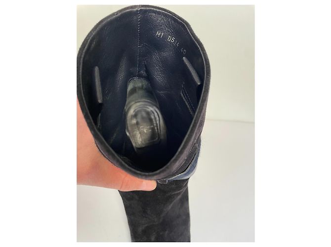 Bottines Christian Dior en daim bleu marine 40 Azul marino - vista 10