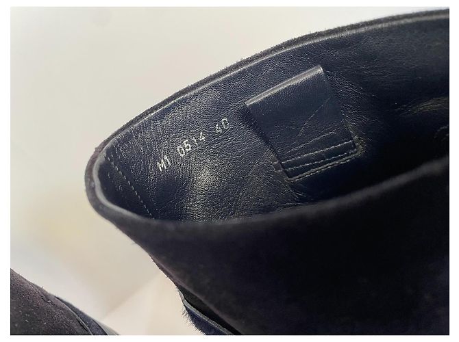 Bottines Christian Dior en daim bleu marine 40 Azul marino - vista 12