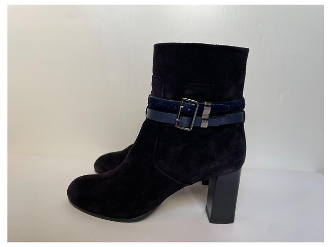 Bottines Christian Dior en daim bleu marine 40 Azul marino - vista 3