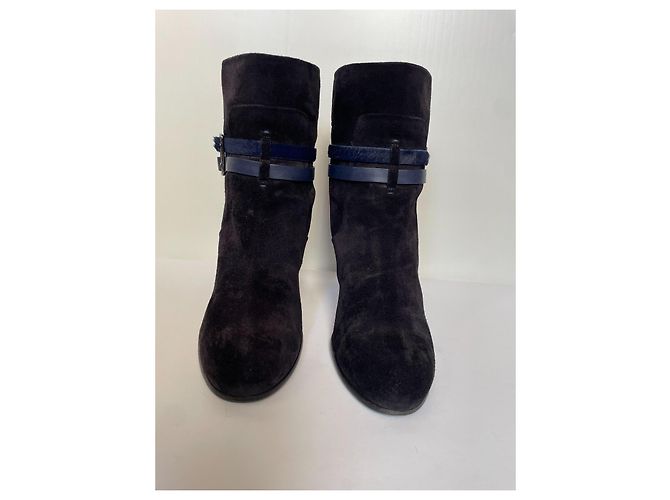 Bottines Christian Dior en daim bleu marine 40 Azul marino - vista 5