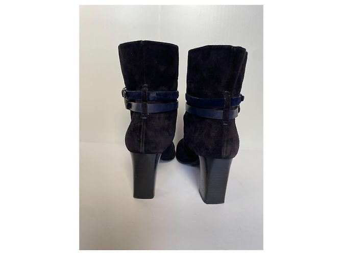 Bottines Christian Dior en daim bleu marine 40 Azul marino - vista 6