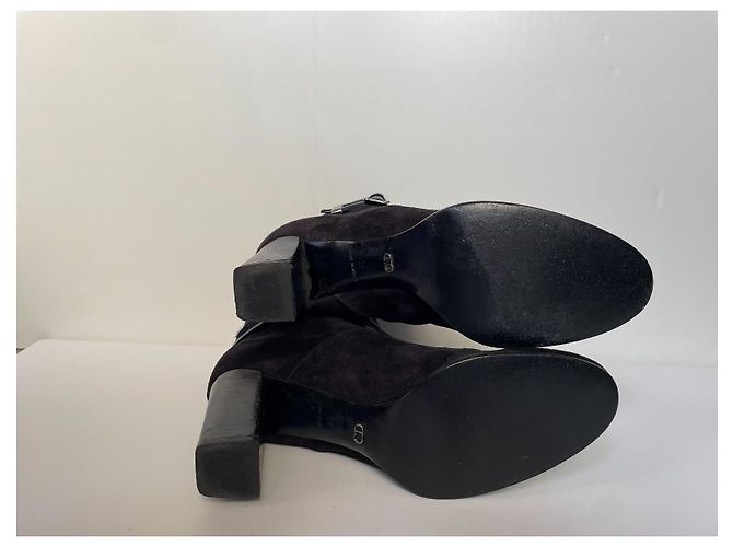 Bottines Christian Dior en daim bleu marine 40 Azul marino - vista 8