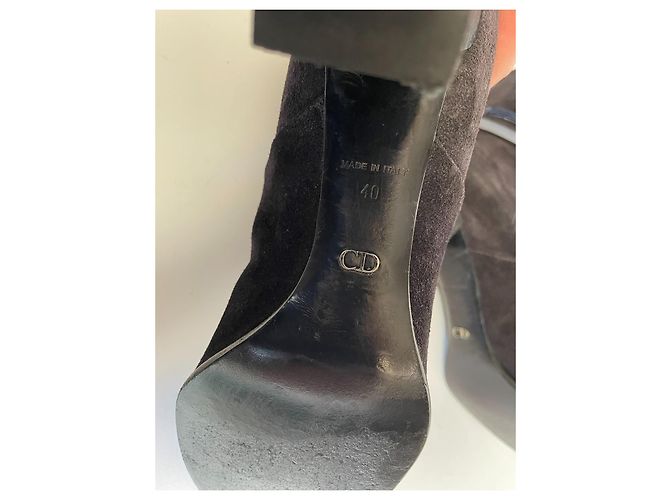 Bottines Christian Dior en daim bleu marine 40 Azul marino - vista 9