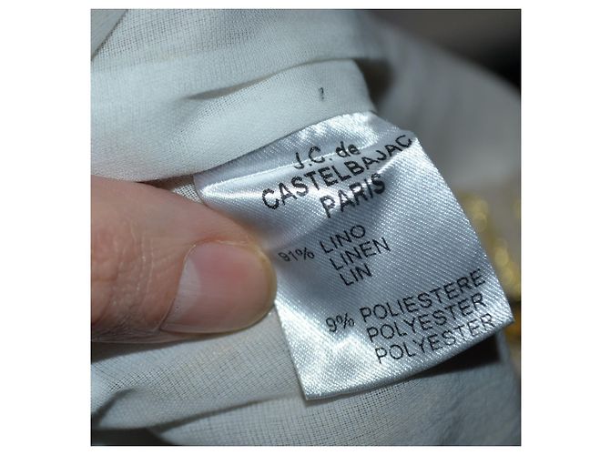 Jc De Castelbajac Leinenkleid mit Goldfäden Beige Golden - Ansicht 7