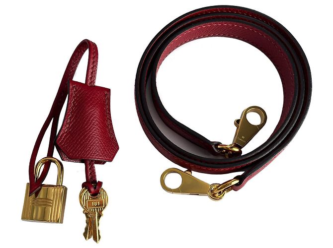 Hermès Bolso de mano Sellier en cuero Epsom Kelly 28 Rojo Granate Roja - vista 11