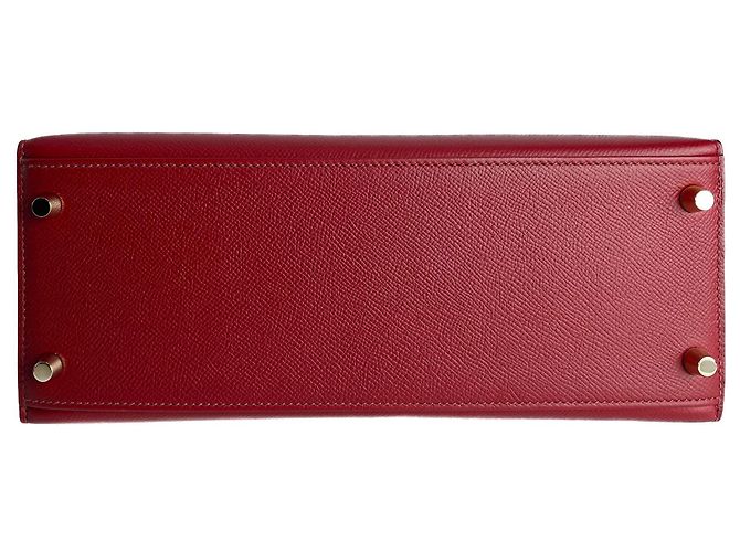 Hermès Bolso de mano Sellier en cuero Epsom Kelly 28 Rojo Granate Roja - vista 6