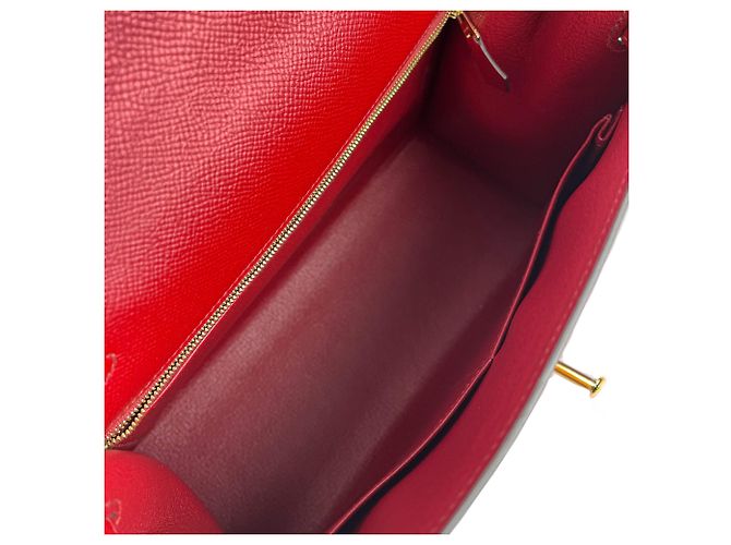 Hermès Bolso de mano Sellier en cuero Epsom Kelly 28 Rojo Granate Roja - vista 8
