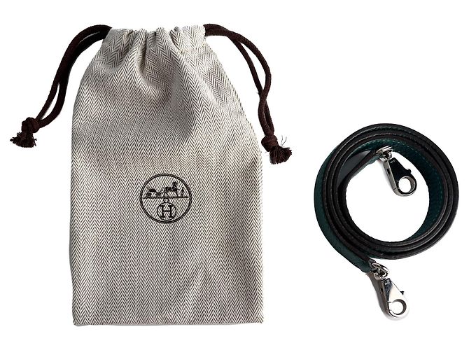 Hermès Kelly 32 Handtasche aus Taurillon Clemence Leder Malachit Grün - Ansicht 10