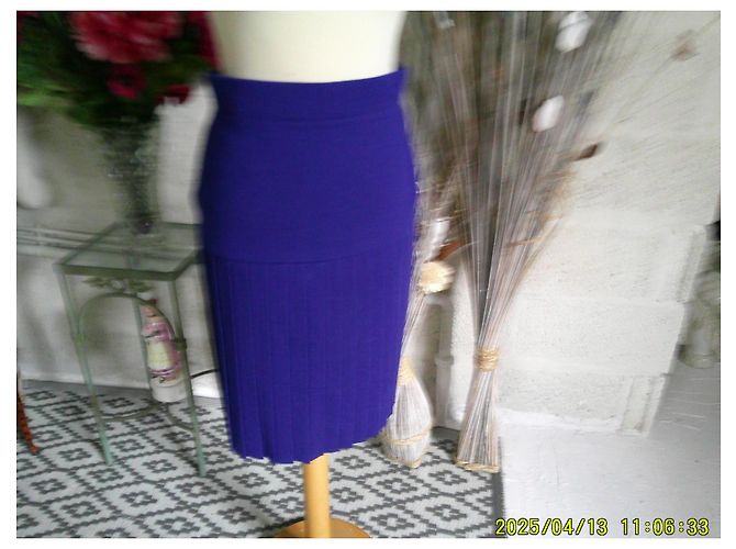 Falda de lana azul con pliegues Luisa Spagnoli Talla 38 - vista 2