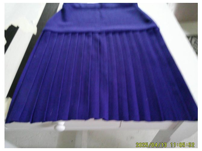 Falda de lana azul con pliegues Luisa Spagnoli Talla 38 - vista 5
