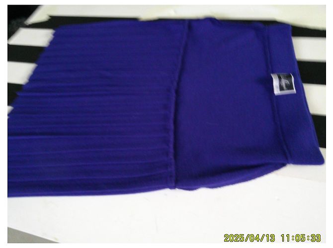 Falda de lana azul con pliegues Luisa Spagnoli Talla 38 - vista 6
