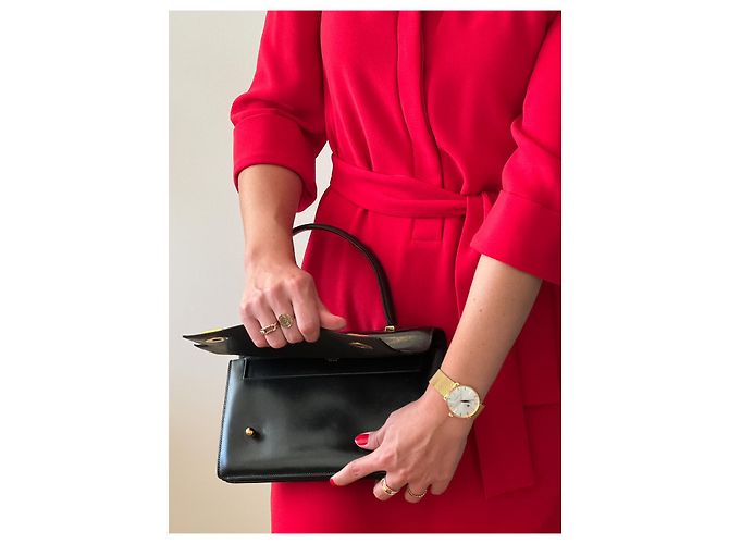 Superbo borsa Piano in pelle box nera di Hermès Nero - vista 12