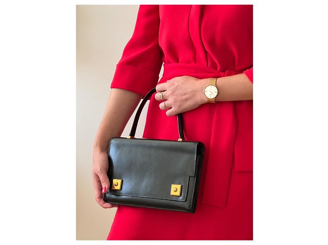 Superbo borsa Piano in pelle box nera di Hermès Nero - vista 2