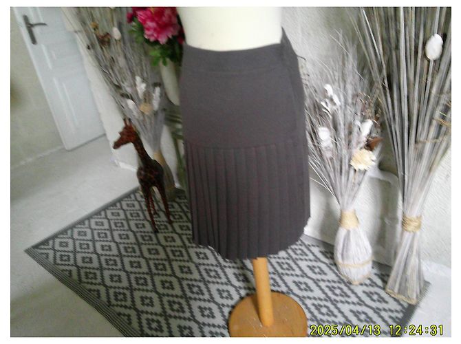 Falda plisada de lana gris Luisa Spagnoli - vista 5