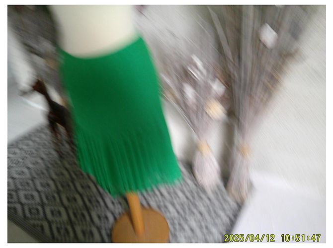 Falda plisada de seda verde Catherine Malandrino Talla 38 - vista 3