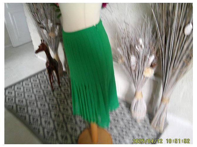 Falda plisada de seda verde Catherine Malandrino Talla 38 - vista 5