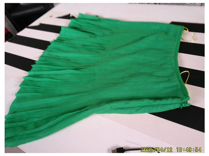 Falda plisada de seda verde Catherine Malandrino Talla 38 - vista 6